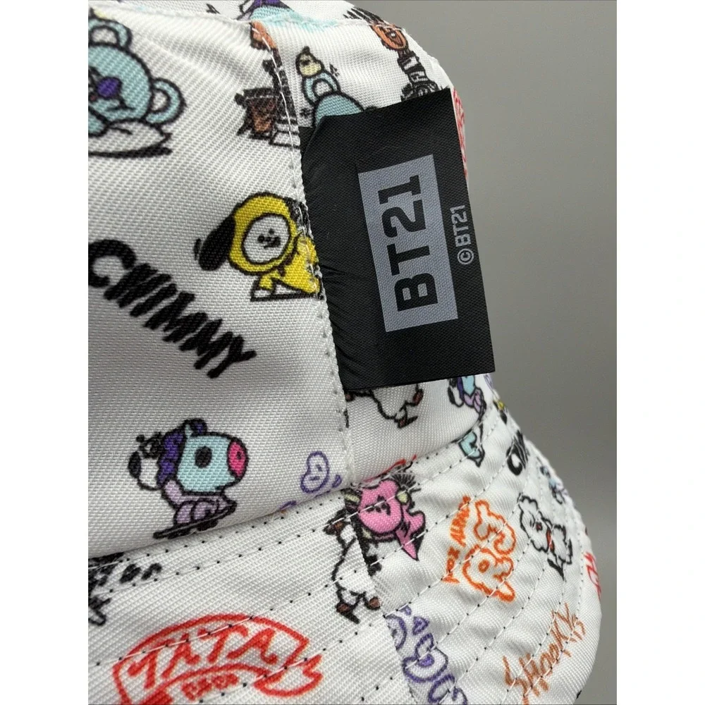 BT21  Logo Black Reversible Bucket Hat One Size Adult Lightweight